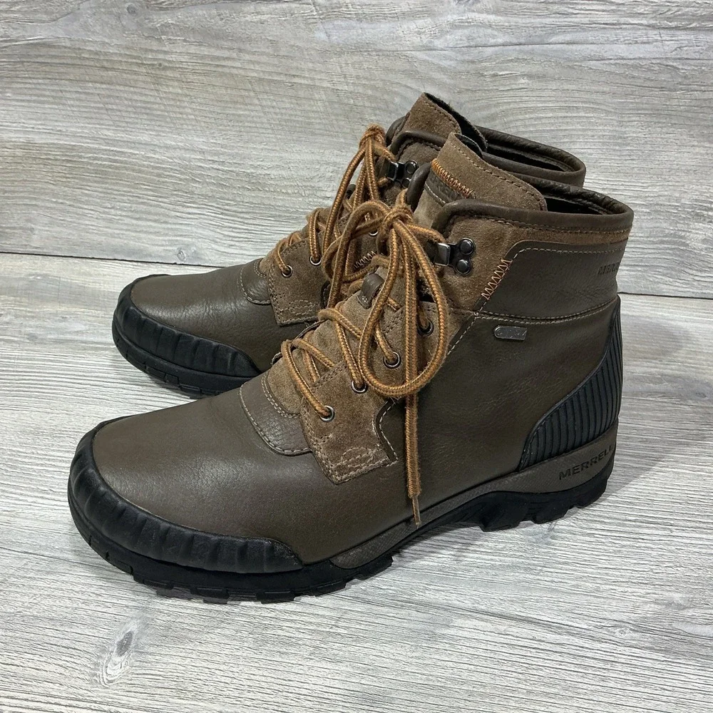 Merrell Men's Boots Canteen Brown J42043 Lace Up Outdoor Select Dry WP Size 12